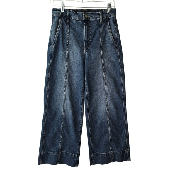 GAP Denim - GAP Women's Denim High Rise Wide Leg Crop Dark Wash Seam Jeans 4/27R 733293-00